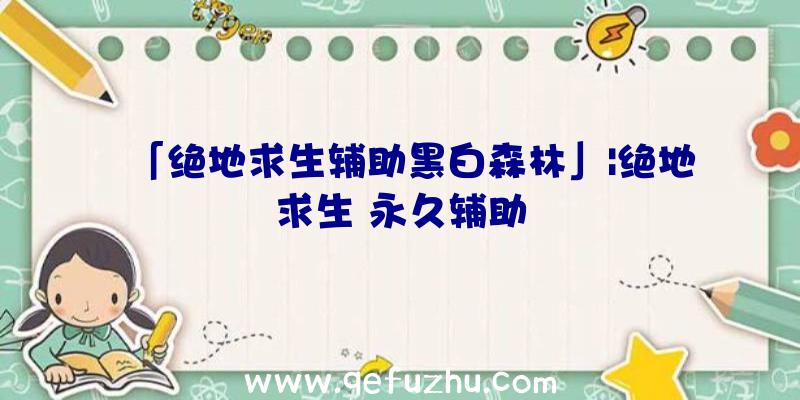 「绝地求生辅助黑白森林」|绝地求生